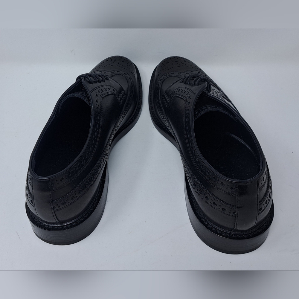 Burberry Men's Black Leather Wingtip Brogue Dress Shoes Lace Up 9 US 42 EU - Picture 6 of 14